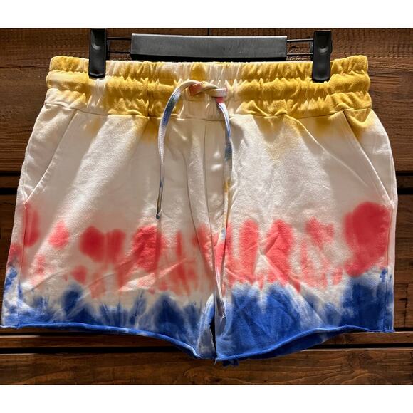BEACH RIOT Cut Off short In Primary Dip Dye Women's Sz L NWT
